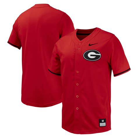 men's nike red georgia bulldogs replica full-button baseball jersey|Georgia Bulldogs Nike Replica Full.